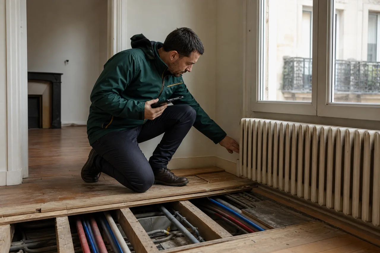Duplex : trémies, planchers, réseaux entre niveaux
