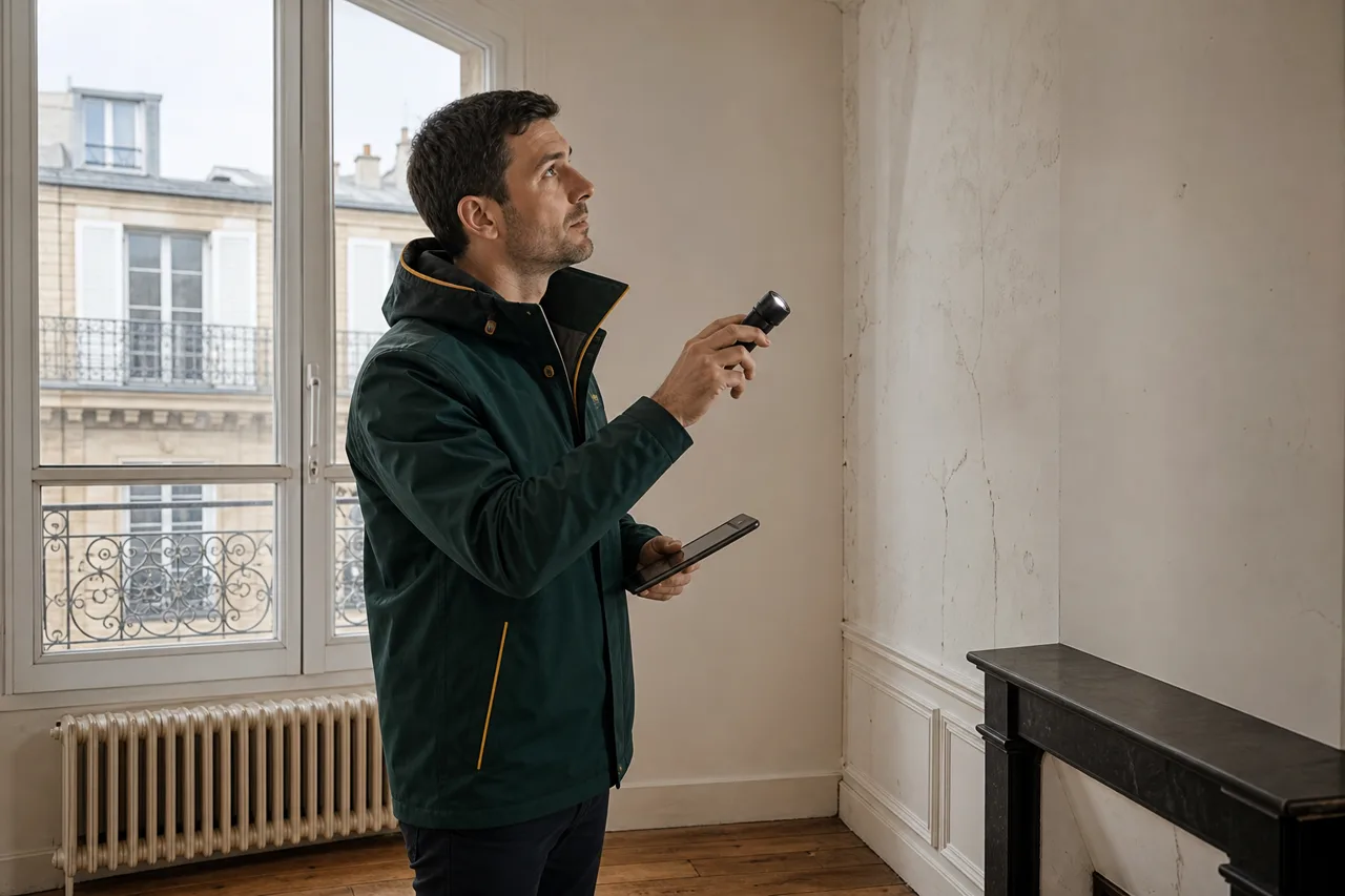 Expert en bâtiment VeridiQ préparant une inspection avant achat immobilier